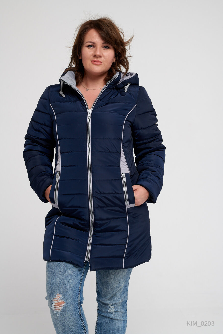 Kurtka Diana wstawki - granat
